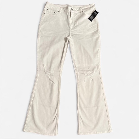 NWT Candace Cameron Bure Distressed Flare Jeans - White Wash, size 12 - Picture 2 of 6